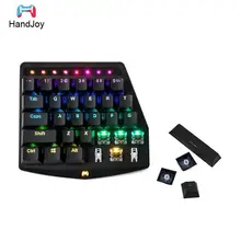 HandJoy K1 Gaming PUBG for Mobile Legends RGB Keyboard Mobile Mechanical Keyboard with RGB Backlight One Hand Keyboard gaming keyboard mini k109 one hand 38 keys operation mobile games external connection mechanical keyboard for computer laptops