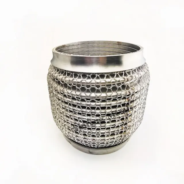 length 102mmStainless Steel 304 Flex Pipe Exhaust Bellow Tube Flex Coupler With Mesh Interlock Super Flexible Bellows