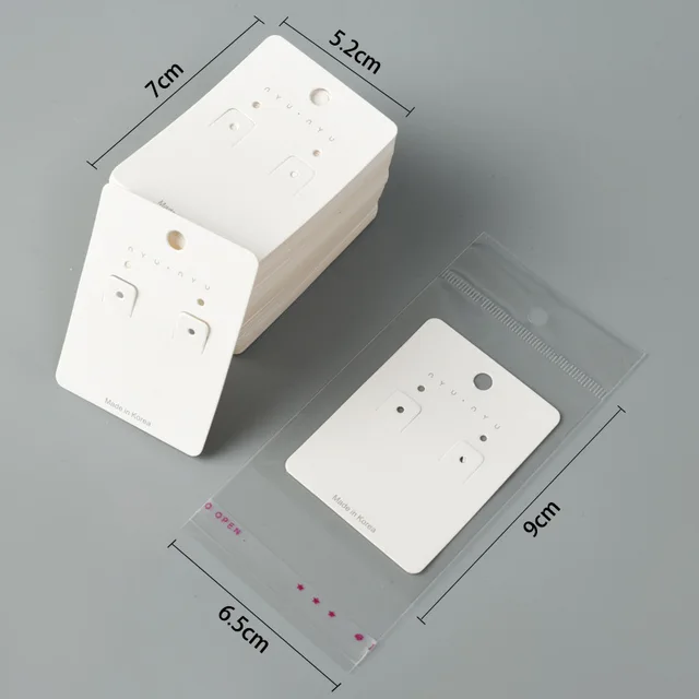 30pcs Earrings Paper Card for Bracelet Necklace Hairband Ear Studs DIY Jewelry Display Package Card Handmade 5x5/6x6/5x9/8x8cm 7x5.2cm Cards