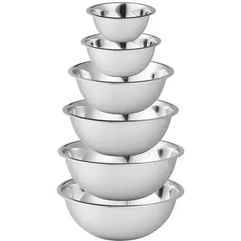 

Stainless Steel Mixing Bowls (Set of 6) Non Slip Nesting Whisking Bowls Set Mixing Bowls For Salad Cooking Baking