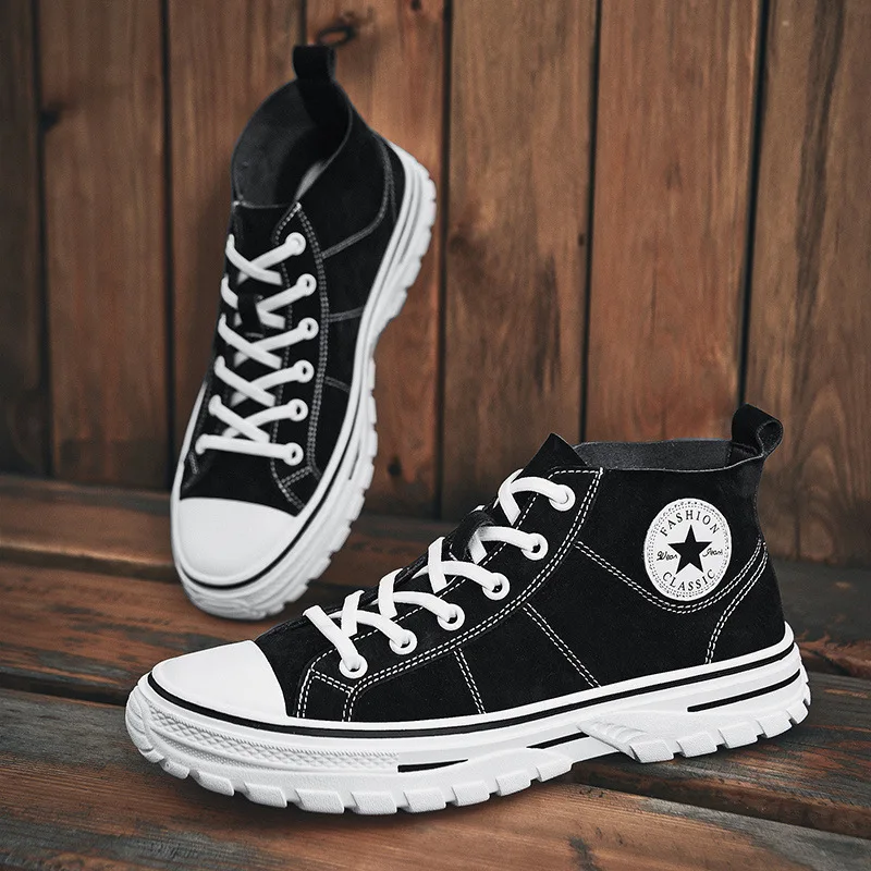 

High-Top Shoes Men's Fashion Autumn 2019 New Style Korean-style Versatile High State Board Shoes Winter Mid-top Shoes Popular Br