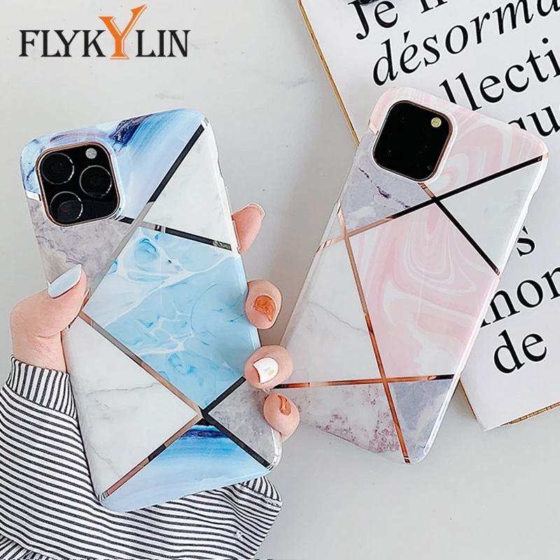 FLYKYLIN мраморный чехол для телефона iphone 11 Pro Max XR X XS 6 S SE 2 7 8 Plus Модный мягкий