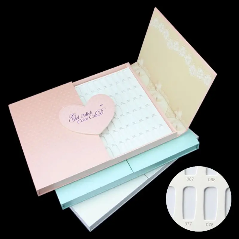 

126 Colors Nail Gel Polish Display Chart with False Tips Nail Art Display Board 30x25x2cm