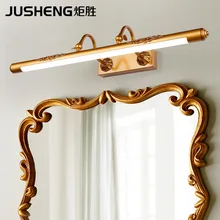 Ju sheng американский стиль, Имитация меди, светодиодный зеркальный передний свет, ванная душевая настенная лампа для двойной передней регулировки