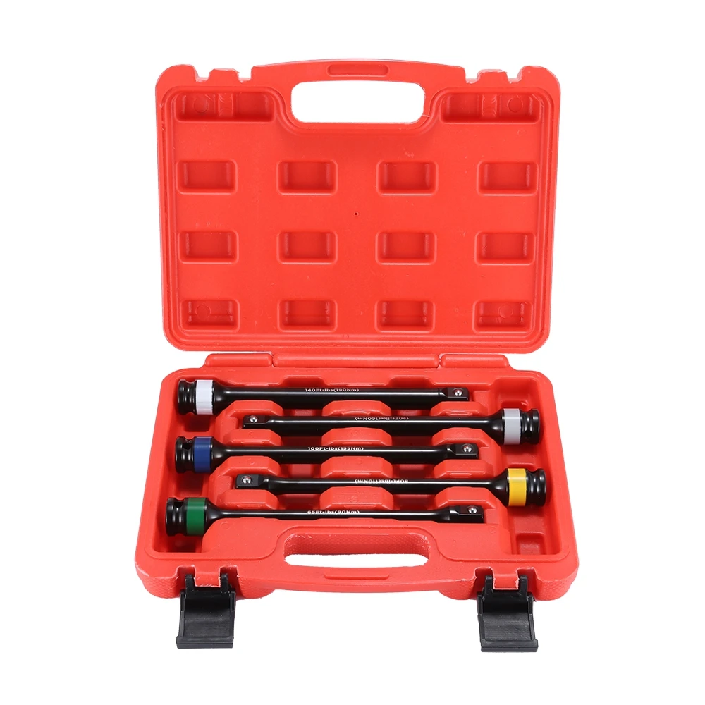 

New 6 in 1 Torque Limiting Extension Bar Set 65 - 140 feet/lb 8-inch Length Color-coded Design car accessories XZ-51