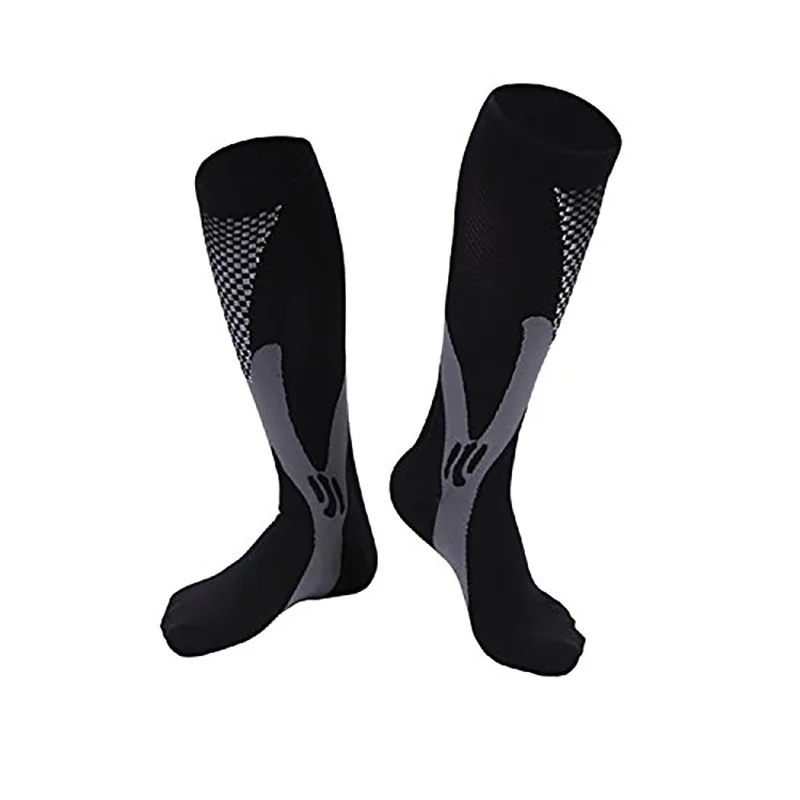 1 пара спортивных носков для бега, марафона, велоспорта, альпинизма, фитнеса, Длинные компрессионные дышащие хоккейные футбольные спортивные носки баскетбольные - Цвет: EU SIZE 42-45