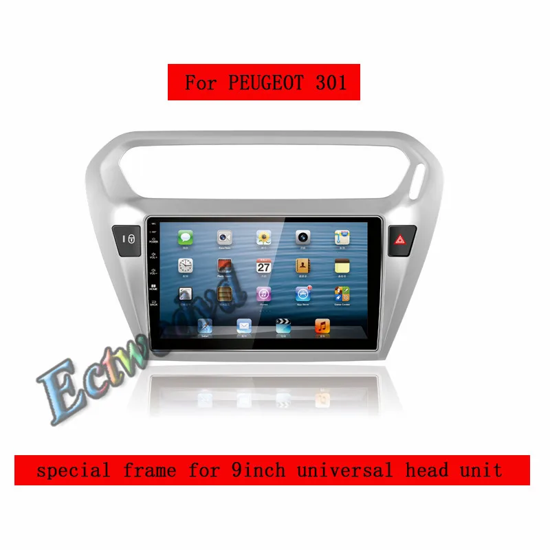 Special 9inch Car Radio Fascia Frame Dash Panel for Peugeot 301 2014 2015 2016 Head Unit Refitting Stereo | Автомобили и