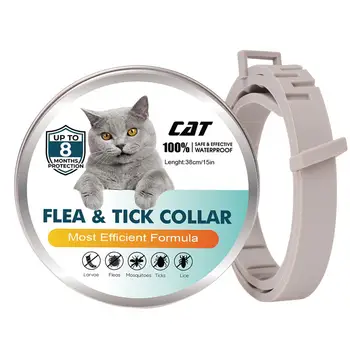 

Pet Deworming Collar Pet Flea Collar Dog Cat Safe Tick Prevention Control Necklace For Protection Against Fleas Mosquitoes Pests