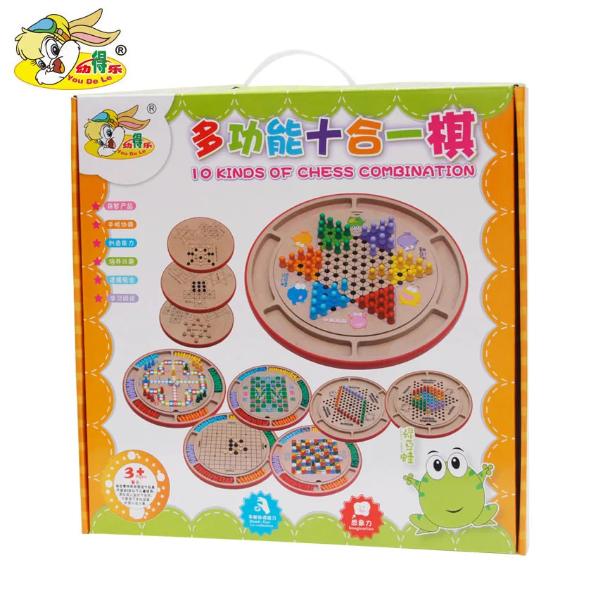 

Wooden Ten One Checkers Aeroplane Chess Parent And Child Desktop Children'S Educational Early Childhood Wooden Toy