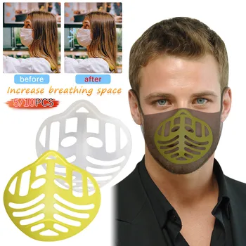 

5PC mask hold Lipstick Protection Breathable Mask Bracket Food Grade Silicone Mask Holder Removal Breathing Mask Pad Bracket @C2