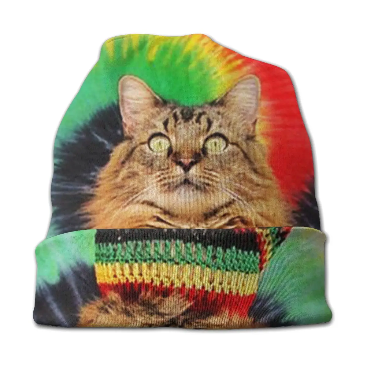 Rasta Cat, регги, унисекс, для взрослых, Повседневная шапка, уличная, ветрозащитная, вязанная, лыжная, с рукавом, Skully, шапочки, шапка