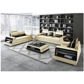 

Top quality living room sofa set top grade genuine leather soft multi-functional sofa with bluetooth music player USB charge