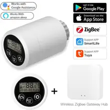 ZIGBEE Thermostat Tuya Radiator Actuator Valve Smart Programmable TRV Temperature Controller For Alexa Google Home Voice Control