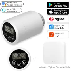 ZIGBEE Thermostat Tuya Radiator Actuator Valve Smart Programmable TRV Temperature Controller For Alexa Google Home Voice Control