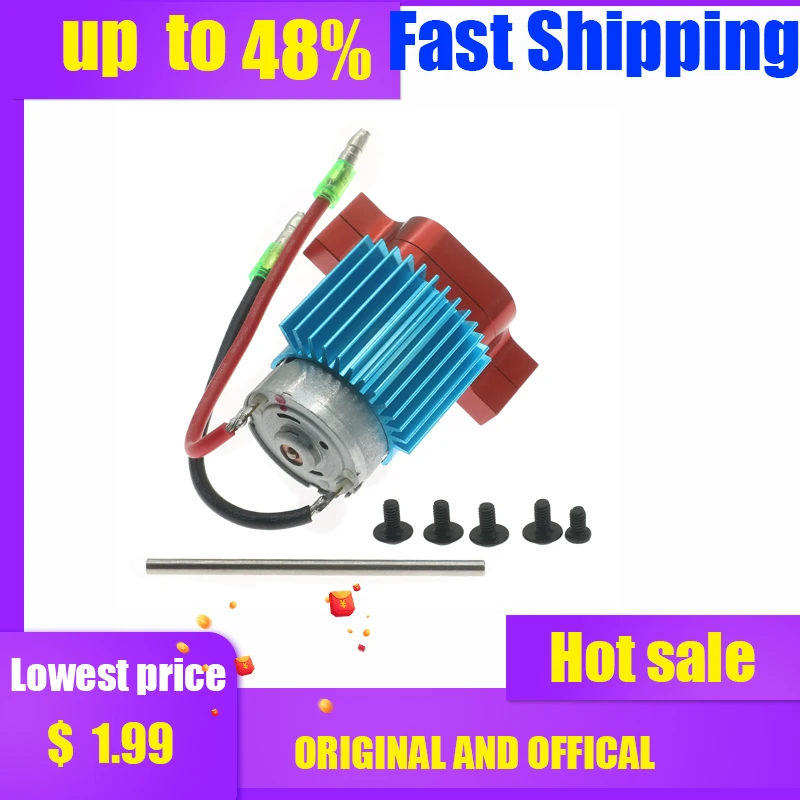 380 brushed motor with alloy heatsink and gearbox housing w/steel gears for wpl henglong b14 b16 b24 b36 ural q60 q61 q62 | Игрушки и