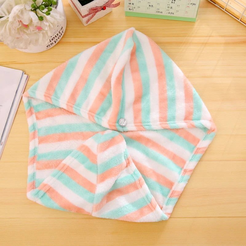 2 Magic Lovely Lady Dry Hair Cap Quick Dry Hair Towels Drying Bathroom Soft Towels Woman Head Wrap Hat Hair Bath Towels for Adults - Цвет: 2