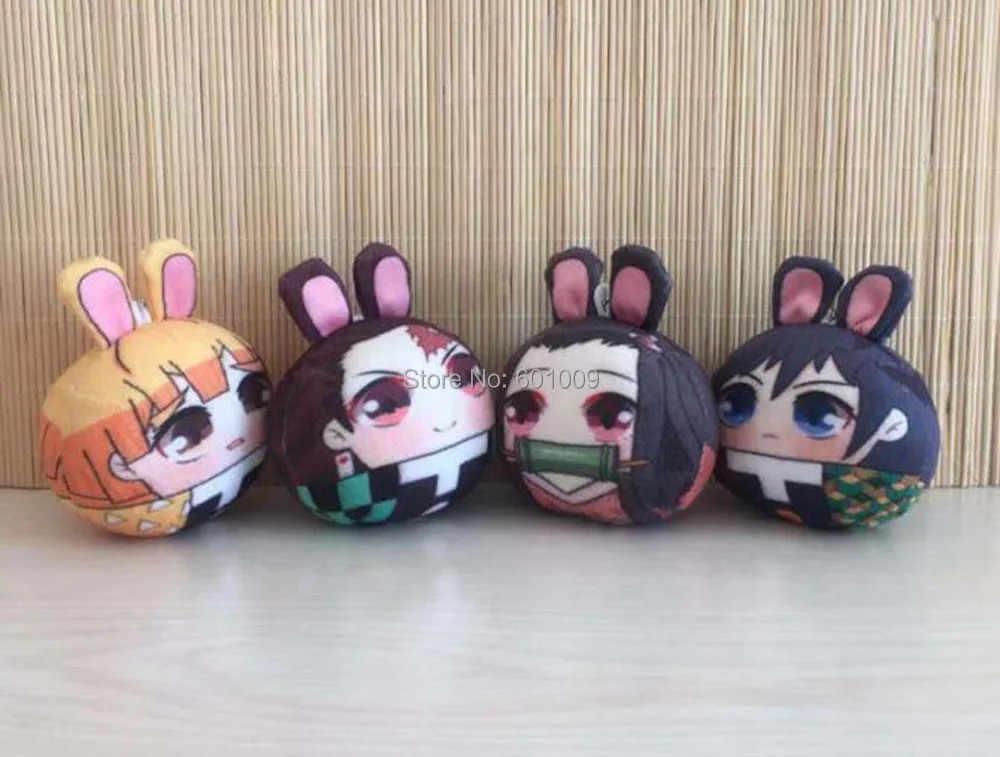 10/Lot Demon Slayer Kimetsu no Yaiba Kamado Nezuko Tanjirou Hashibira Inosuke 10CM Plush Keychain Pendant Retail