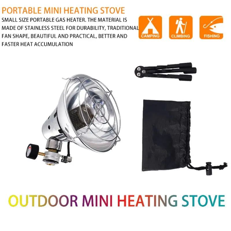 Portable Gas Heater Outdoor Heating Camping Stove Hunting Fishing Propane Butane Tent Heater With Stand