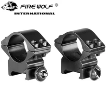 Огонь волк низкий профиль 20 мм Вивер Пикатинни прицел крепления 25,4 мм " дюймов кольца фонарик Фонарь крепления