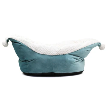 

Deep Sleep Dog Bed for Small Dogs Boat Shape Thicken Cat Bed Winter Warm Fleece Dog Bed House Cute Cat Bed Washable-Blue