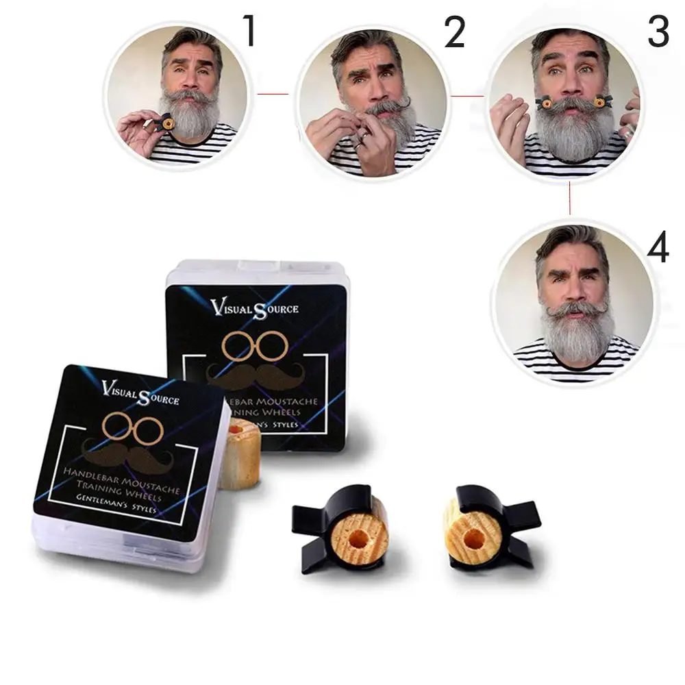 

BellyLady 2Pcs/Set Handlebar Moustache Training Wheels for Men Salon Mustache Styling Template Beard Shaping Trimming Tool