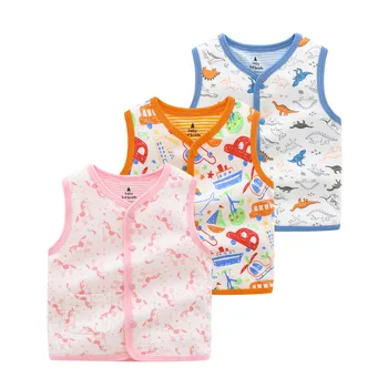 

Girls Baby Cotton Autumn 2020 Vests Children's Keep Warm Vest Baby Boys Sweet Floral Pattern High Quality Kids Vest Outerwear