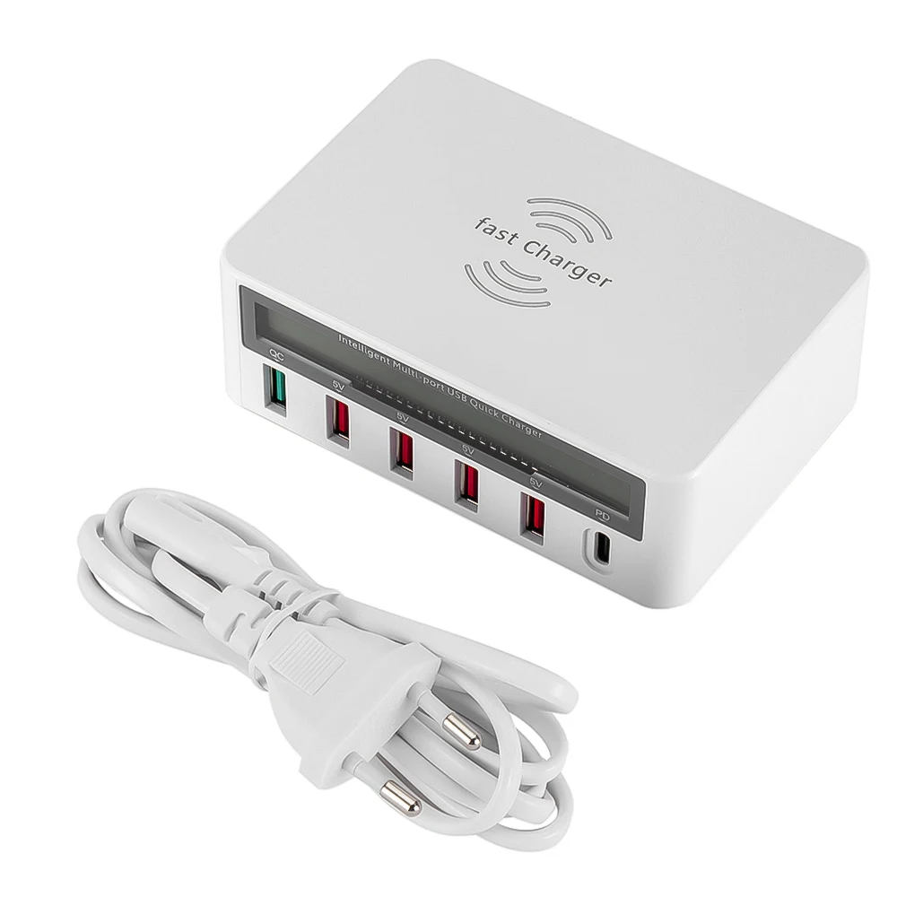 KEBIDU EU/US QC3.0 10 Вт 5 В/8А Смарт Настольный настенный зарядник 6 портов USB зарядное устройство телефон Путешествия адаптер быстрого зарядного устройства для телефона