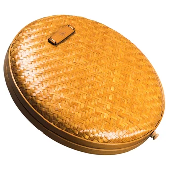 

1PC Handmade Creative Tea Storage Container Bamboo Weave Basket for Shop Home