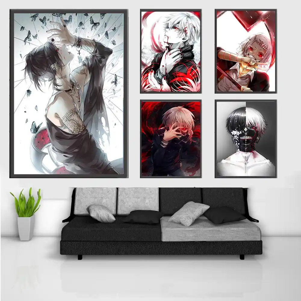 Wall Art Home Decor Print Canvas Painting Japan Anime Kaneki Ken Tokyo Ghoul Nordic Style Poster Modular Picture For Living Room Painting Calligraphy Aliexpress