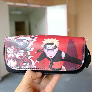

anime Uzumaki Naruto Akatsuki Pencil Case Canvas Zip Super Big Capacity Pen Bag Makeup Stationery Pouch School Supplies