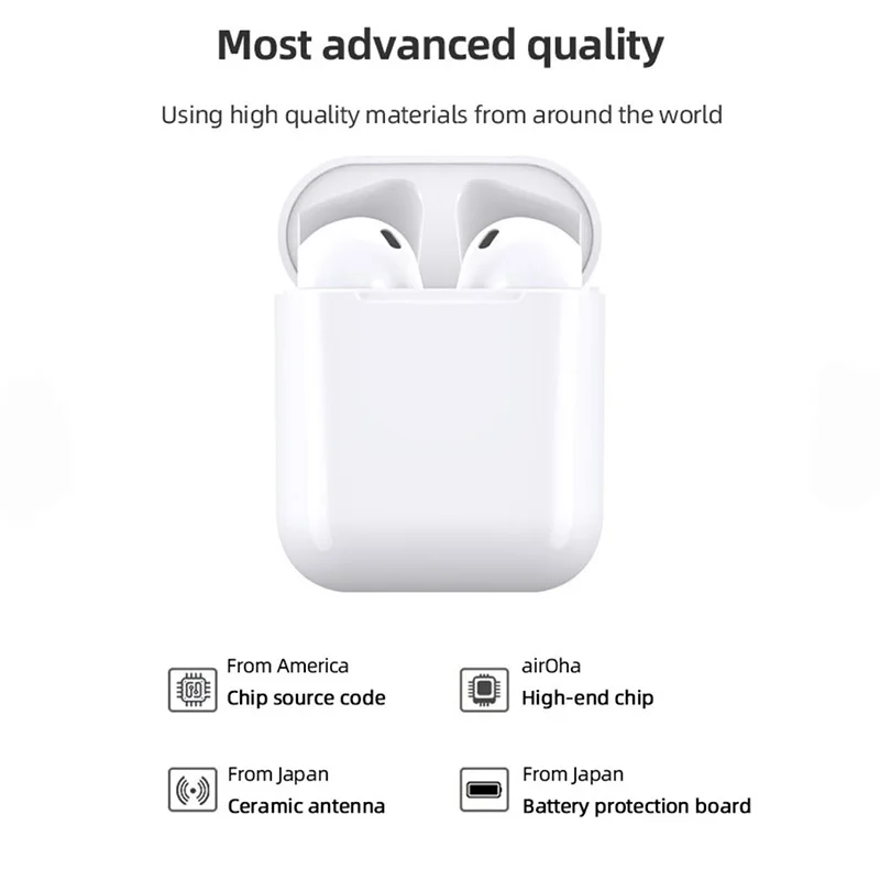 99% Same Super Air 2 Copy Wireless Earphones Smart Light Sensor Bluetooth 5.0 Earbuds Pops-up Wireless Charger Headsets