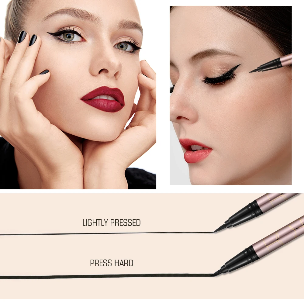 O.TWO.O профессиональная водостойкая жидкая подводка для глаз beauty Cat style черная