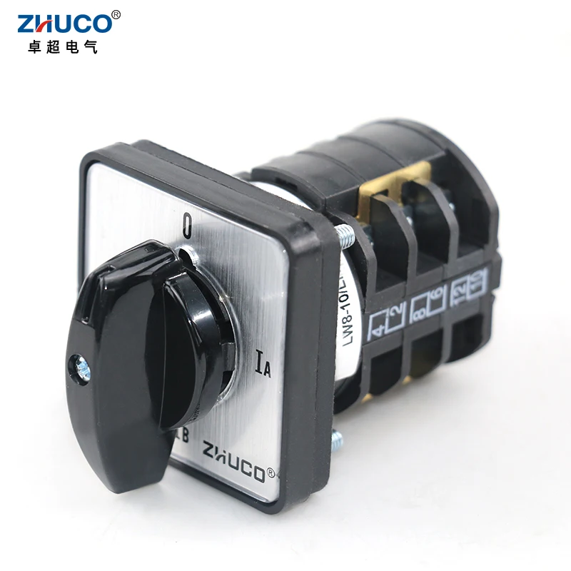 Zhuco Lw8D-10/Lh3.3 10A 660V Misurazione Dell'Amperometro Trifase Conversione A 4 Posizioni Interruttore A Camma Di Commutazione Universale Rotante