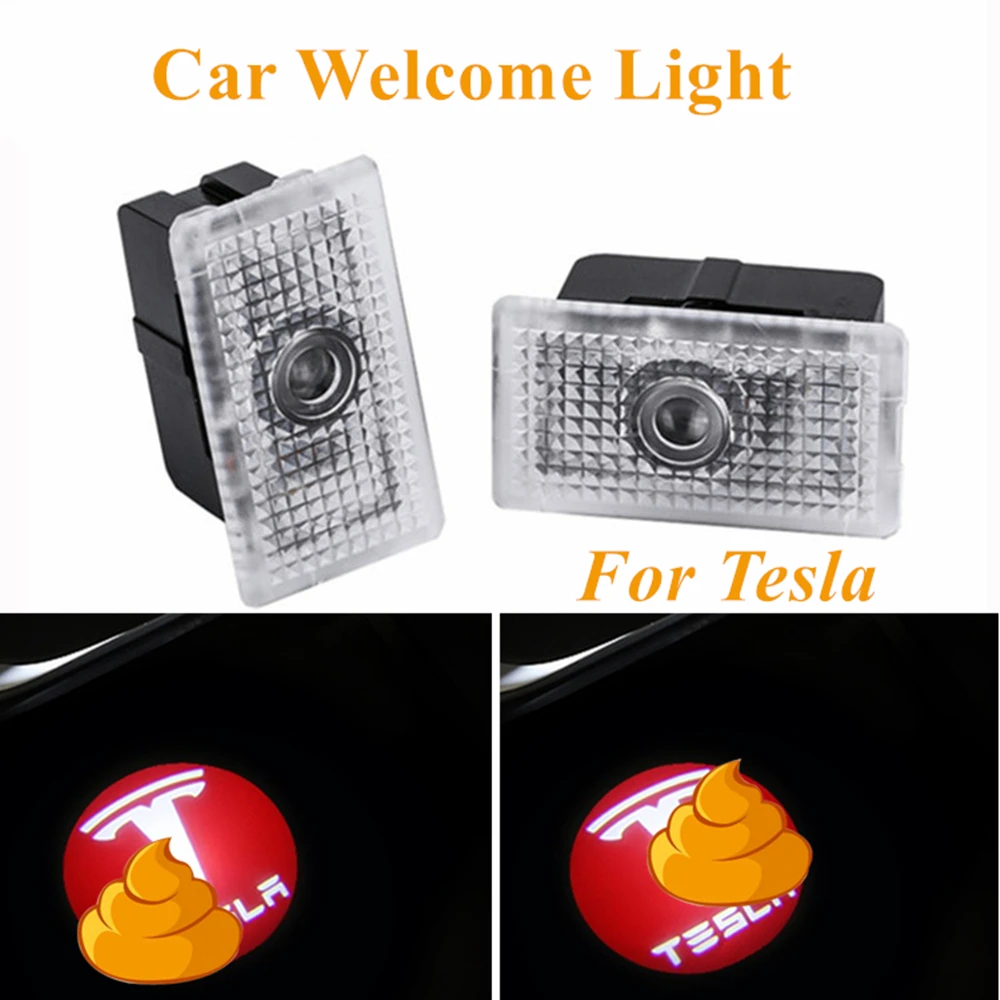Tesla LOGO C 2 шт. подсветка дверей автомобиля дверь Добро пожаловать свет специальный автомобиль логотип теневой проектор лампа 12 В 5 Вт 6500 к для Tesla модель 3 S X - Испускаемый цвет: Tesla LOGO C
