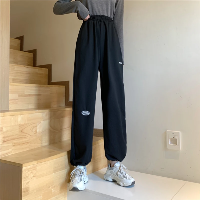 corduroy pants Shellsuning Autumn Winter 2021 Women's Trousers Pants Three-color Elastic Waist Women's Wide-leg Loose-fitting Casual Pants crop pants for women