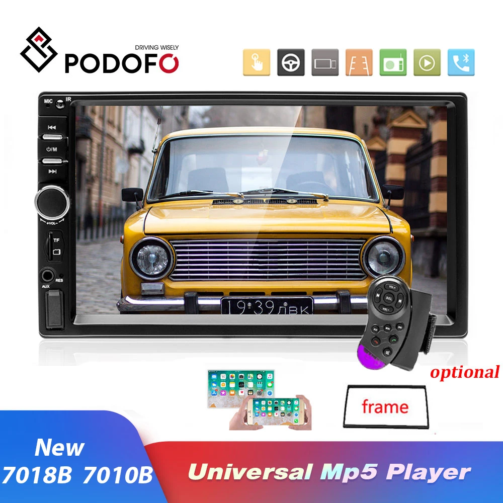 Автомагнитола Podofo 2 Din Android 8 1 7 дюймов Bluetooth USB FM|Мультимедиаплеер для авто| |