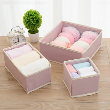

6PCS storage container foldable drawer divider with lid closet for tie socks bra underwear clothing storage box WF807225