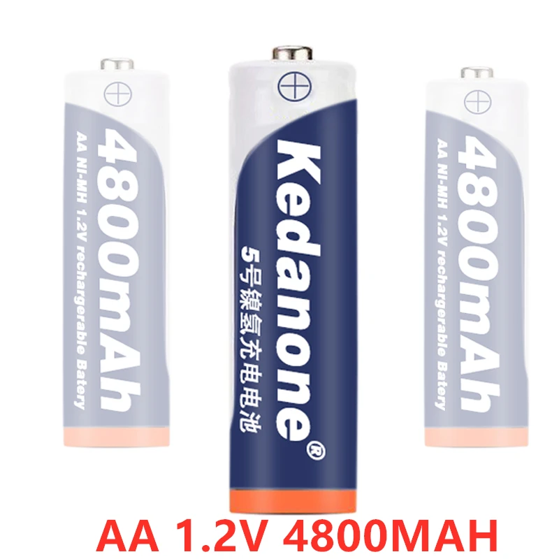 Перезаряжаемая батарея Kedanone AA 4800 мА · ч 1 2 В Ni MH фонарь игрушки камера микрофон и т.