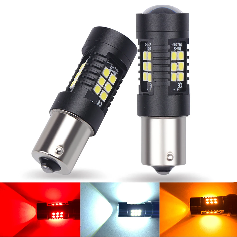 

2X Car Led Light Bulb Canbus 1156 BA15S BAU15S P21W PY21W 1157 P21/5W BAY15D Auto Reversing Lamp For Car 12V White Yellow Red