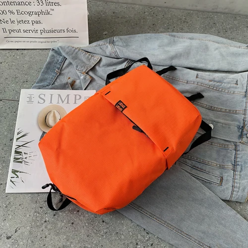 Orange Высококачественный водонепроницаемый нейлоновый рюкзак для женщин-подростков, Повседневная легкая школьная сумка, легкий уличный женский рюкзак для путешествий - Цвет: Orange