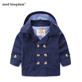 

Mudkingdom Little Boys Hooded Trench Coats Fashion Double Breasted Kids Windbreaker