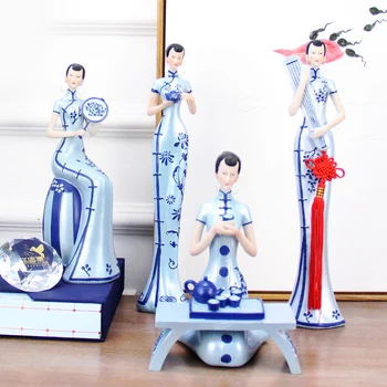 

Modern Resin New Chinese Character Crafts Decoration Study Office Classical Ladies Furnishing Modern Home Decoration Accessories