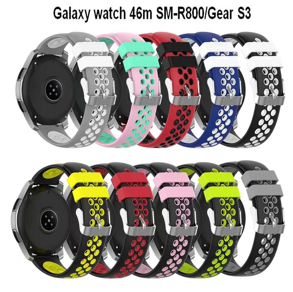 22 мм силиконовый ремешок для наручных часов Samsung Galaxy Watch 46mm SM-R800 сменный Gear S3