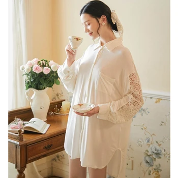 

Lace Palace Sleep shirts Pijamas Women Lolita Nightdress Vintage Style Lace Nightgowns Princess Elegant Nightdress Sleep Lounge