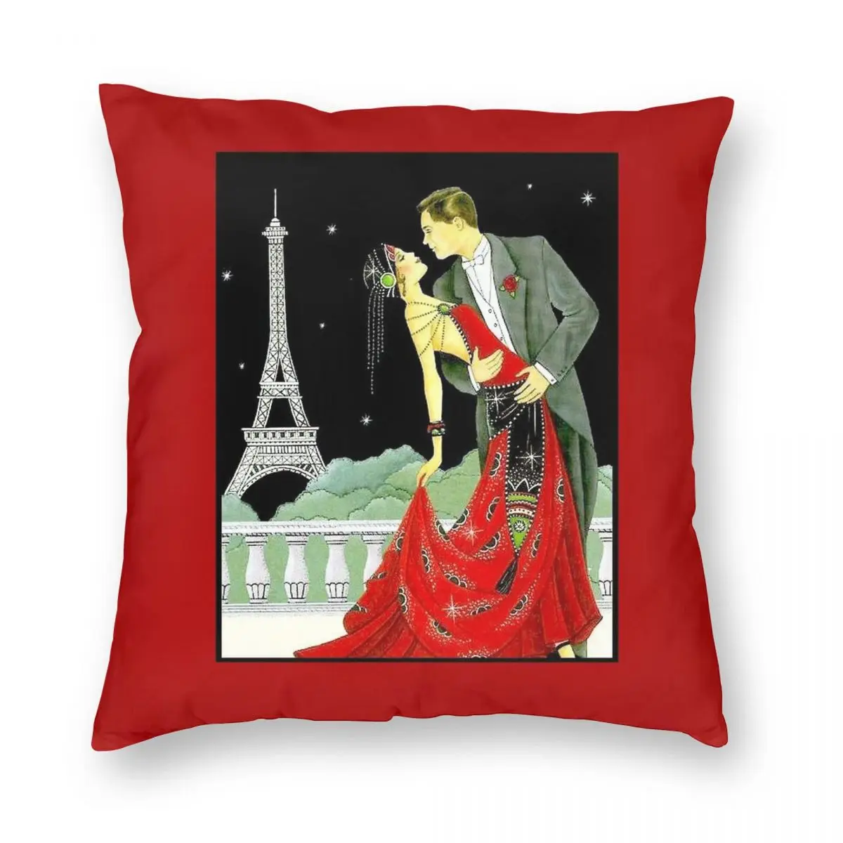 Flapper Vintage Dancing Square Pillowcase Polyester Linen Velvet Creative Zip Decorative Throw Pillow Case Bed Cushion Cover | Дом и сад