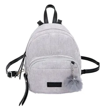 

Backpack For Girls Hairball Corduroy School Bag Student Backpack Satchel Travel Shoulder Bag Mini Backpack Women #YL5