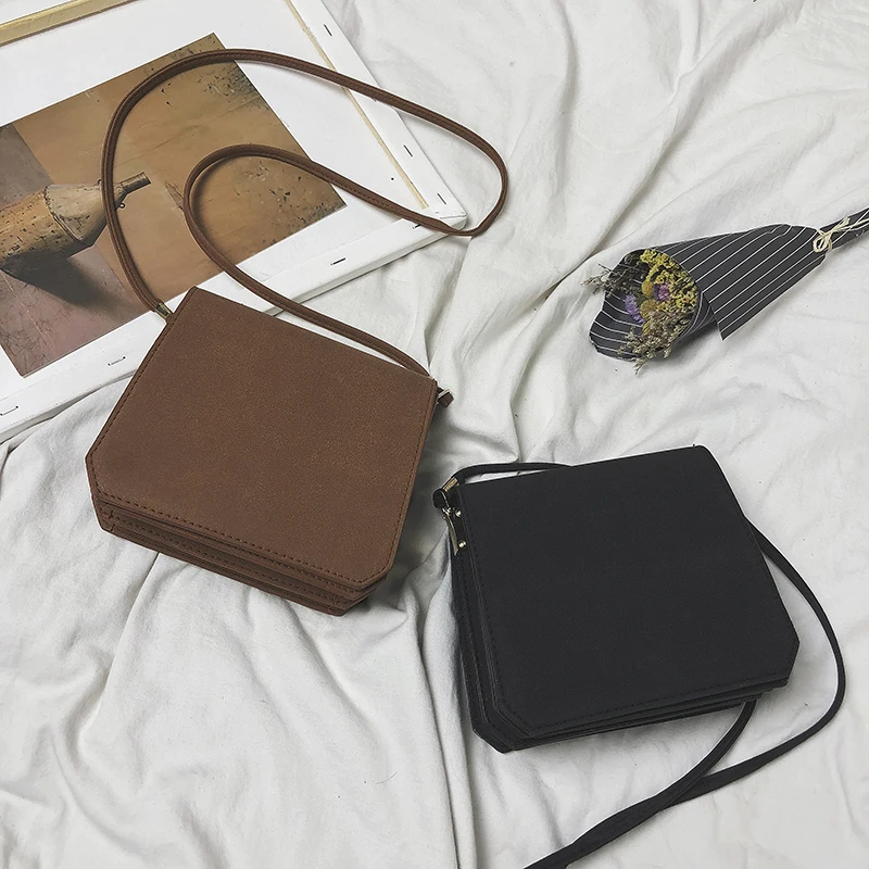 High-quality Women's Handbags New 2021 Net Celebrity Wild Frosted Fashion Brown Square Shoulder Messenger Shopping Bags |