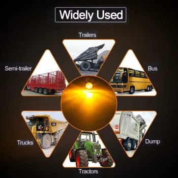 

Truck Amber LED Lights Small Round 12V IP67 Side Marker Anti-collision