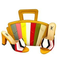 

PEIRESA 2022 New Design Sandals African Style Ladies Shoes And Bags Set High Quality Italian Women Shoes And Bag Sets For Party