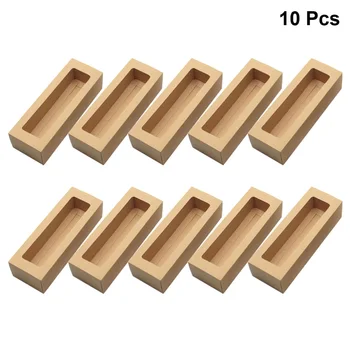 

10pcs Macaron PVC Boxes with Clear Window Paper Packaging Box Cookie Containers for Home Dessert Shop (White Paper, Small)